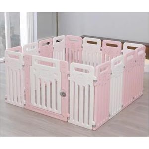 Kleine huisdierenomheining, hondenren, puppyren met deur, puppyren, draagbare puppyren met deur, hondenren en hondenren met afsluitbare deur, hondenren for honden(Pink,16-piece pack)