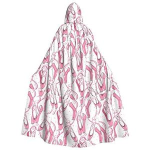 WURTON Uniseks mantel met capuchon voor mannen en vrouwen, carnaval thema feest decor roze balletschoenen print capuchon mantel