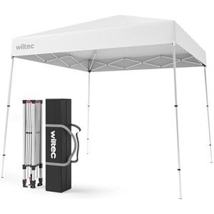 Wiltec opvouwbaar paviljoen afsluitbare partytent tuinpaviljoen waterdicht in wit 2,5 x 2,5 x 2,7 m