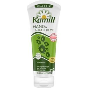 Kamill Hand- en nagelcrème Classic 100 ml, kalmeert en beschermt met biologische kamille uit gecontroleerde biologische teelt, met veganistische ingrediënten en zonder microplastic