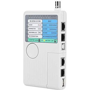 Netwerkkabeltester LAN-Kabeltester 4-In-1 Afstandsbedieningstester Draagbaar LAN-Netwerkkabeltester Meetapparaat USB-BNC Kabeltester Voor UTP-STP RJ11-RJ45 Kabeltester