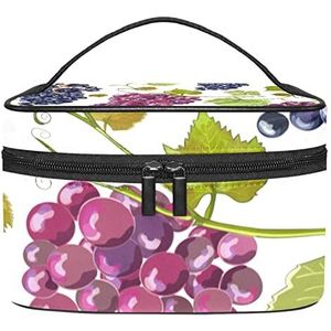 Druivenfruit make-up organizer tas, reismake-up tas organizer case draagbare cosmetische tas voor vrouwen en meisjes toiletartikelen, Meerkleurig, 22.5x15x13.8cm/8.9x5.9x5.4in