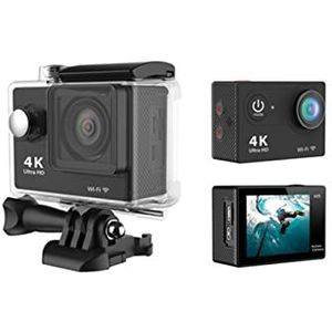Actiecamera, Ultra HD Onderwater Camera H9R 12MP 2inch LCD 30M Waterdichte 170D Afstandsbediening Helm Fiets Video Camera outdoor Sport Cam(H9R 0ption4,Nero)