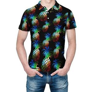 Galaxy Pineapple heren shirt met korte mouwen golfshirts regular fit tennis T-shirt casual business tops