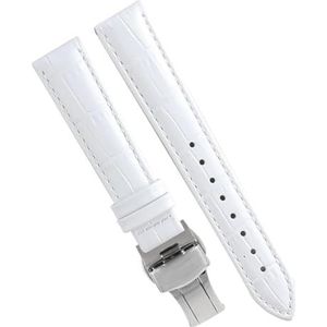 dayeer Vrouw Kalfsleer Band Horloge Band Voor Tissot T099 T050 T085 T055 T02 Dame Horlogeband Armband (Color : BLACK WHITE, Size : 20mm)