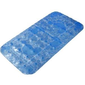 bath mat， Vierkante douchemat for badkuip, stevige zuignapbevestiging, antislip, met afvoergaten, for douchecabinevloeren, badkuip en badkamer (Color : Transparent Blue, Size : 34 * 64cm)