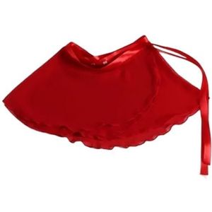 WJIAYAO Klassieke dansrok voor dames in 15 kleuren, voor kinderen, meisjes, balletrokje van chiffon, balletkostuum, rok, sjaal, balletrok (rood, geschikt voor 150 cm)