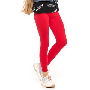 SOFTSAIL Thermolegging voor meisjes, gevoerde winterlegging van katoen, kinderleggings, rood, 5 Jaren