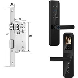 Slim slot Tuya Digitaal Elektronisch Smart Deurslot Met Biometrische Camera Vingerafdruk Smart Card Wachtwoord Sleutel Ontgrendelen(220x22(5050))