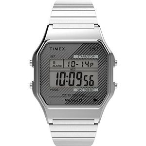 Timex Pac-Man T80 34mm horloge, Zilver Uitbreiding, Eén maat, 34 mm T80