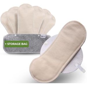 Herbruikbare dunne inlegkruisjes, verpakking van 7 stuks (M), wasbare inlegkruisjes van organisch katoen, voor dames, middelgrote doek, gemaakt in de EU, dagelijks herbruikbare inlegkruisjes voor vaginale afscheiding en lichte afscheiding, niet voor menstruatie