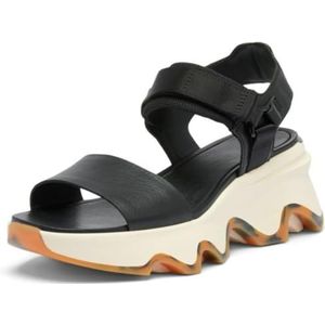 Sorel Kinetic Impact Y-strap hoge sandaal voor dames, Zwart Krijt, 2 UK