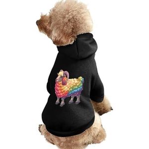 Lgbtq Pride Regenboog Geit Gedrukt Huisdier Hoodie Sweatshirt Warme Puppy Pullover Winter Jas Voor Kleine Medium Grote Honden Katten