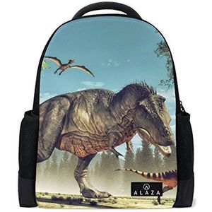Mijn dagelijkse grappige 3D dinosaurus rugzak 14 inch Laptop Daypack boekentas voor Travel College School