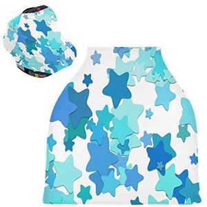 Blue Star Art Stretchy Baby Autostoelhoes, Luifel Verpleging Covers, Zacht Ademend Winddicht Sjaal Verwisselkussen voor Winter Baby Borstvoeding Jongens