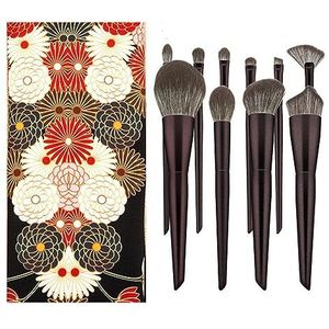 MQPALZKD 10-delige Hanami make-up kwastenset Glow Foundation Brush Blush Brush Make-up kwast gereedschapsset(D)