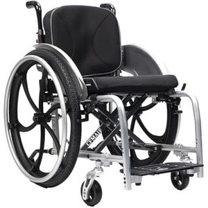 CFMAIF Opvouwbare volwassen rolstoel, zelfrijdende lichtgewicht aluminium stoel (20 lbs) met handremmen en anti-tip wiel, verwijderbare voetsteunen (zilver, 40 cm/15,7 inch zit)