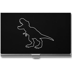 T-Rex Dinosaurus Slim Visitekaarthouders Pocket Metalen Kaarthoes Creditcard Portemonnee voor Mannen Vrouwen
