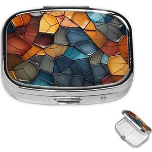 Pil Case Rechthoek 3 Compartiment Pillendoos Ronde Pil Organiseer Metalen Waterdichte Geneeskunde Organizer Doos voor Reizen Kleine Pillen Container Draagbaar voor Supplementen