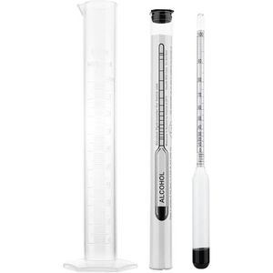 Alcohol Meter Spirit Meter 0-100% Meet Alcohol in Gedistilleerde Spirit Hydrometer 23cm Inclusief 100ml Proef Bemonstering Jar