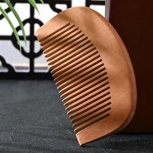 1Pc Natuurlijke Perzik Hout Kam Dichtbij Tanden Antistatische Hoofd Massage Baard Haarverzorging Tool Schoonheid Accessoires Kapper Vrouwen Hairdres