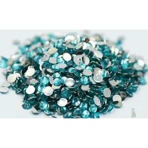 Flatback Crystal-strips AB Zilveren onderkant Hars Niet-hotfix Strass in bulkverpakking Nail Art Strass Kledingstuk-Aquamarijn-2mm SS6-10000 stuks