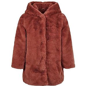 Urban Classics Dames Meisjes Hooded Teddy Coat, Darkrose, 134-140