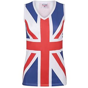 SPIRIT OF ESSEX Union Jack Vest top Vrouwen Dames 100% Katoen V-hals Union Jack Jurken voor Vrouwen UK, Wit, S