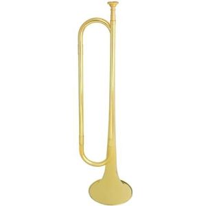 Trompetten studenten Retro Bb Platte Bugel Trompet Met Mondstuk Messing Muziekinstrument Hoorn Voor Schoolband Cavalerie Militair (Color : Golden)