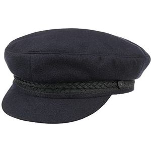 Lipodo Schipperspet Dames/Heren - kapitein muts baker boy cap met klep achterkant gesloten voor Zomer/Winter - L (58-59 cm) donkerblauw