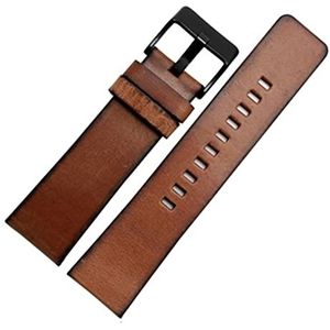 Retro Lederen Horlogeband Compatibel Met Diesel DZ4343 DZ7291 DZ4283 Horlogeband Bruin 22 Mm 24 Mm 26 Mm Polsband (Color : Brown black clasp, Size : 22mm)