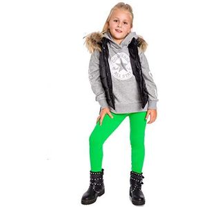SOFTSAIL Thermolegging voor meisjes, gevoerde winterlegging van katoen, kinderleggings, groen, 5 Jaren