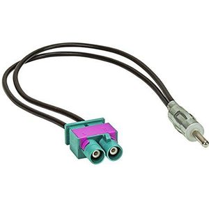 tomzz Audio 1503-015 Dubbele Fakra (m) antenne adapter stekker naar din (m) stekker 150 Ohm geschikt voor Audi Seat Skoda Fiat Mercedes Peugeot Volvo vw