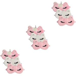 PLAFOPE 9 Stuks Eenhoorn Ooglapje Oogmaskers Blinddoeken Slaapmaskers Voor Dieren Eenhoorn Oogmaskers Lichtgewicht Oogschaduw Regenboog Oogmaskers Roze Masker Pluche Leerling Kleding Zacht