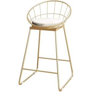 Bar Comfortabele en stijlvolle barkruk, smeedijzeren beugel barstoel Ergonomische grijze sponsontwerp barkruk met gouden poot Krukken (Size : 65CM)