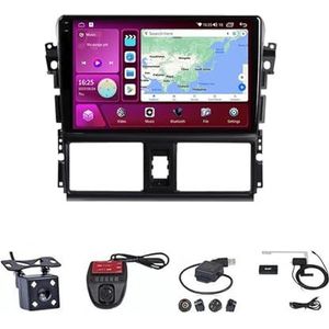 Android Touch Screen Car Stereo 10 Inch Car Stereo Radio Plug And Play Autotoebehoren Autoradio met Bluetooth En Navigatie En Achteruitrijcamera Voor Toyota Vios Yaris 2014-2016 (Size : M400S 4G+WIFI