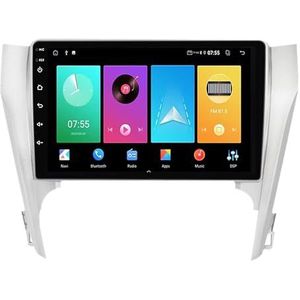 Dubbele DIN Android 14 autoradio voor Toyota Camry 2011-2014 9 Duim QLED Touch screen-met Draadloze Carplay Android Auto GPS navigatie 4G WiFi Stuurwielbediening achteruitrijcamera(P2 WIFI 4-Core 1G+3