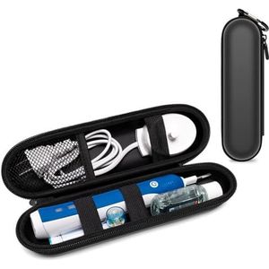 FiTspi Elektrische tandenborstel reistas voor Oral-B Pro, zwart (elektrische tandenborstel reiskoffer, 4-10 compartimenten), Zwart, Reiskoffer voor elektrische tandenborstel