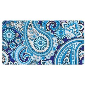 Paisley Blauw Print Patroon Mode Bureau Muismat Antislip Gaming Muismat Accessoires Decor 40X75cm