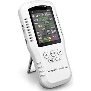 Luchtkwaliteitsmonitor Digitale LCD Luchtkwaliteit Detector PM2.5 HCHO TVOC CO2 CO Vochtigheid Temperatuur Tester Thuis Luchtkwaliteit Monitor Echte Sensor Nauwkeurigere meetgegevens