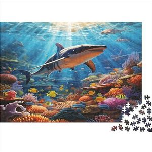 Haaien legpuzzels uitdagende educatieve spellen maritieme wereld puzzel cadeautjes voor volwassenen en tieners van premium houten plank vierkante puzzels voor koppels en vrienden 1000 stuks (75 x 50