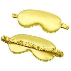 Oogmasker, Zijden oogmasker, verpakking van 2, veelkleurig, for slapen en reizen(Yellow)