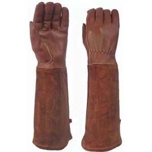 BPABDEITR Snoei leren tuinhandschoenen met onderarmbescherming, diverse maten for mannen en vrouwen(Medium)