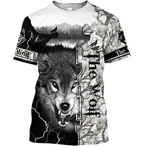 Viking Odin Keltische Wolf Tattoos-T-shirt for Heren, Norse Myth Fenrir 3D Print Totem Pullover T-shirt Met Korte Mouwen, Zomer Vintage Harajuku Punk Casual Topjes Met Ronde Hals
