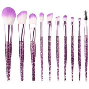 Kwastenset Professionele Make-up Kwastenset 10 Stuks For Foundation, Oogschaduw, Wenkbrauwen, Blush En Concealer Make-Up Borstel Set(Purple)