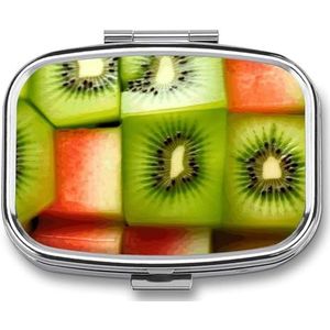 Leuke Pil Organizer Kiwi Watermeloen Gedrukt Draagbare Reizen Pillendoos Mini Pillendoos Kan Buiten worden gebruikt