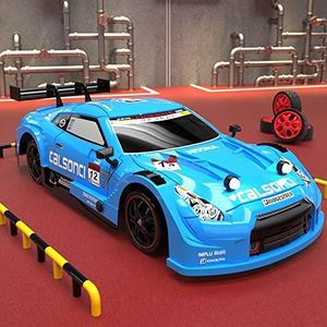 Mustang GTR 1/16 model RC auto 2,4 GHz afstandsbediening auto 4×4 Super GT Dirft racewagen 30 km/u hoge snelheid speelgoedvoertuig voor kinderen en volwassenen (LED-lichtset / 2 ba