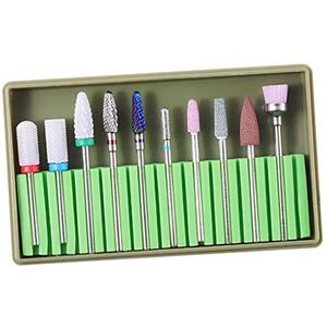 10Pcs Keramische Nail Boren Slijpen Polijsten Hoofd Schoonmaak Borstel Set BH-06