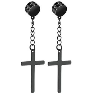 10 paar Unisex mannen roestvrij staal niet-doordringende magnetische Stud Earrings Stud Earrings Cross bengelen hoepel oorbellen CZ magneet Clip op Earring Set
