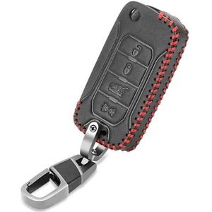 Autosleutel beschermhoes Leren Autosleutelhoes Voor Renegade Voor Compass 2016-2019 4 Knoppen Opvouwbare Sleutelloze Beschermhoes Accessoires Sleutel Shell